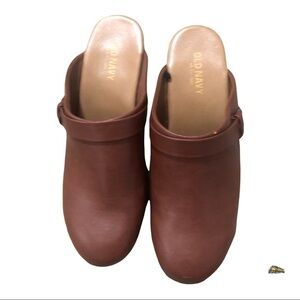 womens shoe mule clog brown leather slip on size 6